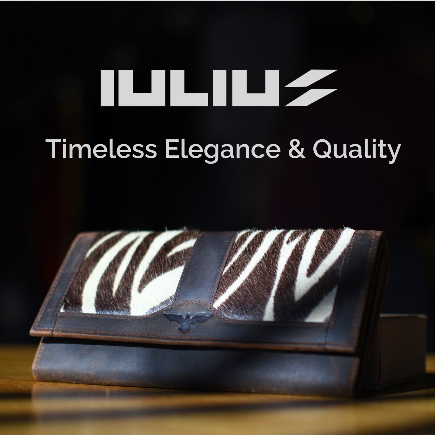 Cartera de Cuero con Solapa Animal Print y Compartimentos – IULIUS