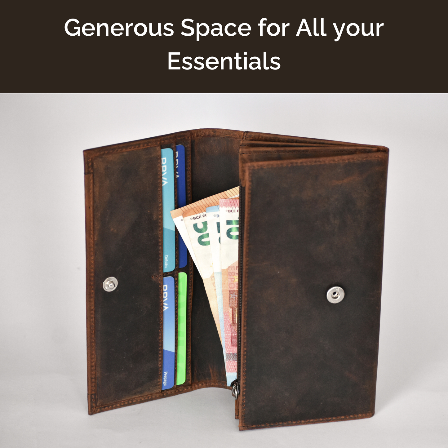 Cartera de Cuero con Solapa Animal Print y Compartimentos – IULIUS