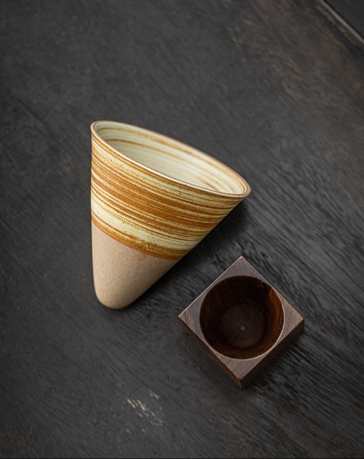 Handmade Cone Ceramic Mug with Smooth Rim – Ideal for Coffee or Tea