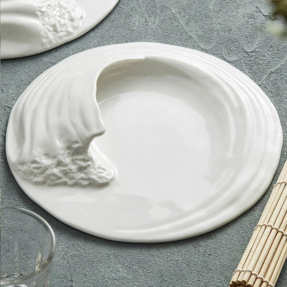 Wave Artistic Conception Fusion Dish Tableware Ceramic Western‑Style