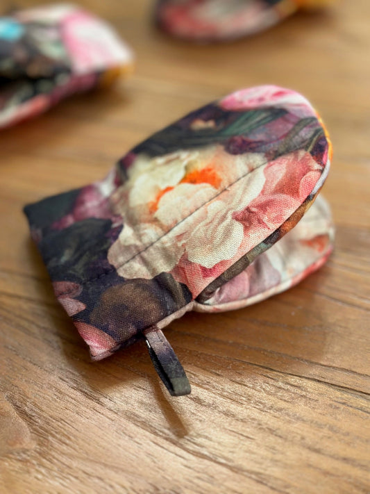 Oven Glove Small with Double Wool filling, 100% Cotton, Printed |
