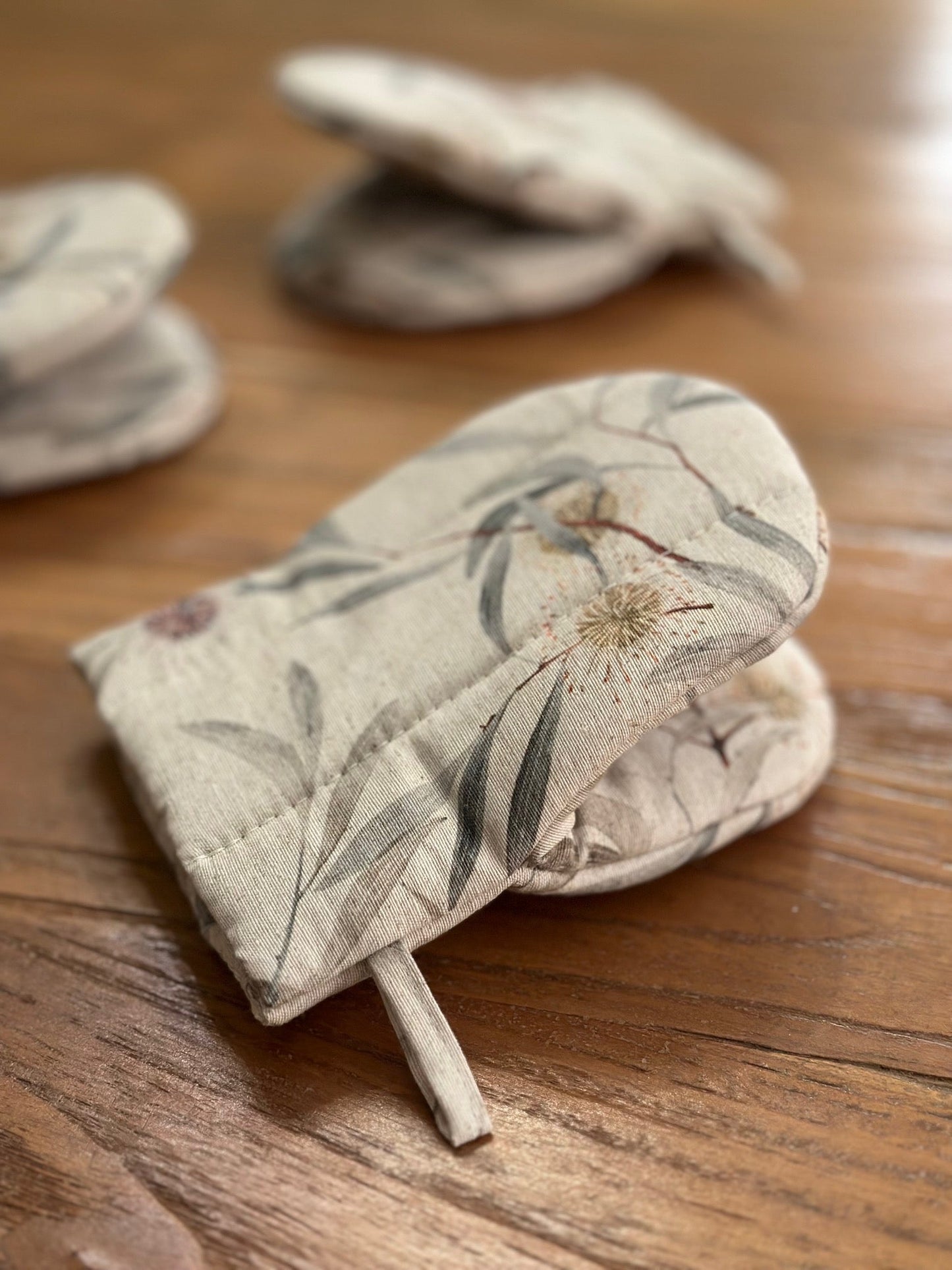 Oven Glove Small with Double Wool Filling, Recycled Cotton, Printed |