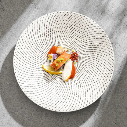 Meteor Shower Pattern Ceramic Plate – Elegant Round Pasta or Dinner Di