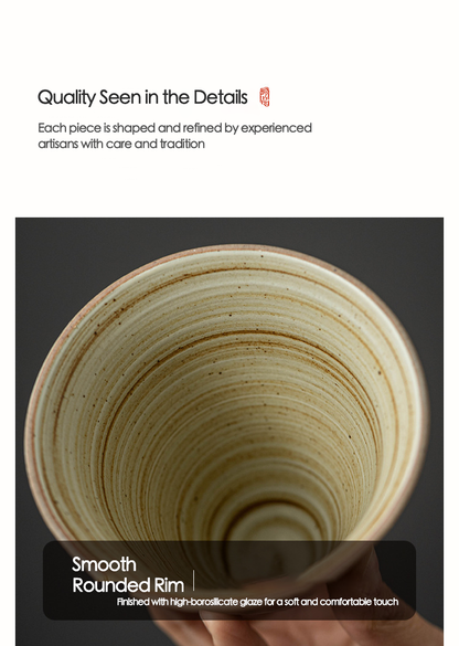 Handmade Cone Ceramic Mug with Smooth Rim – Ideal for Coffee or Tea