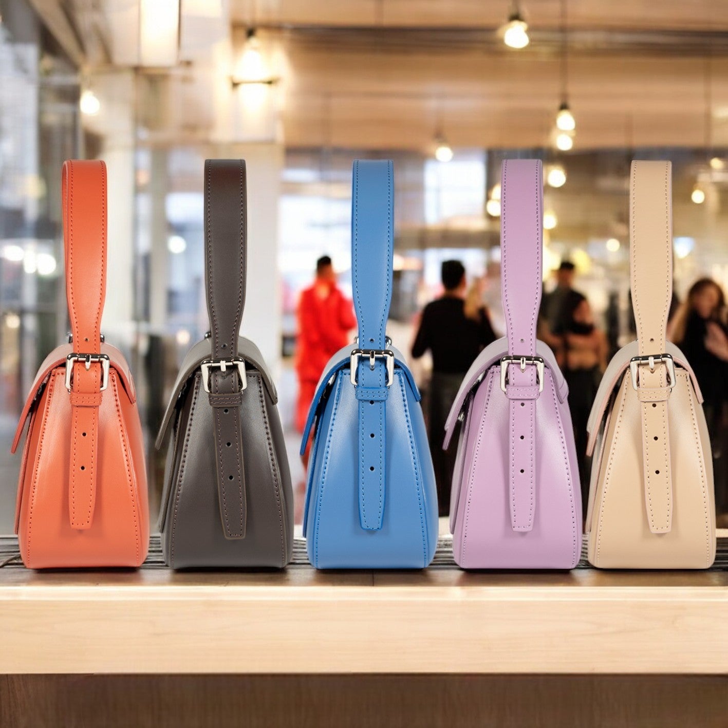 RB1030AM | Borsa Donna a Spalla EMMA con pattina in Vera Pelle Made in