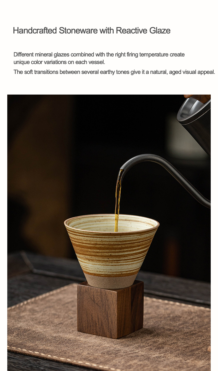 Handmade Cone Ceramic Mug with Smooth Rim – Ideal for Coffee or Tea