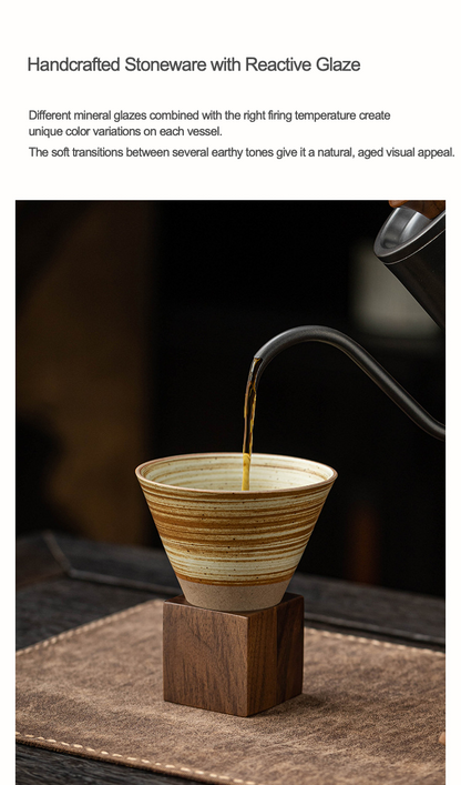 Handmade Cone Ceramic Mug with Smooth Rim – Ideal for Coffee or Tea