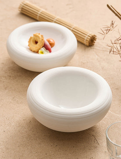 Double-Layer Artistic Ceramic Bowl – Deep Western-Style Soup Plate wit