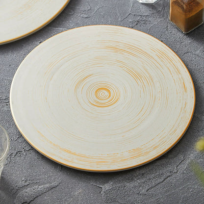 Brushed Texture Round Ceramic Dinner Plate 10" / 12"  – Minimalist Mat