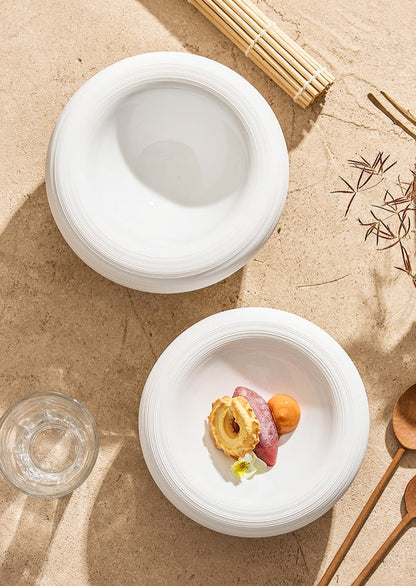 Double-Layer Artistic Ceramic Bowl – Deep Western-Style Soup Plate wit